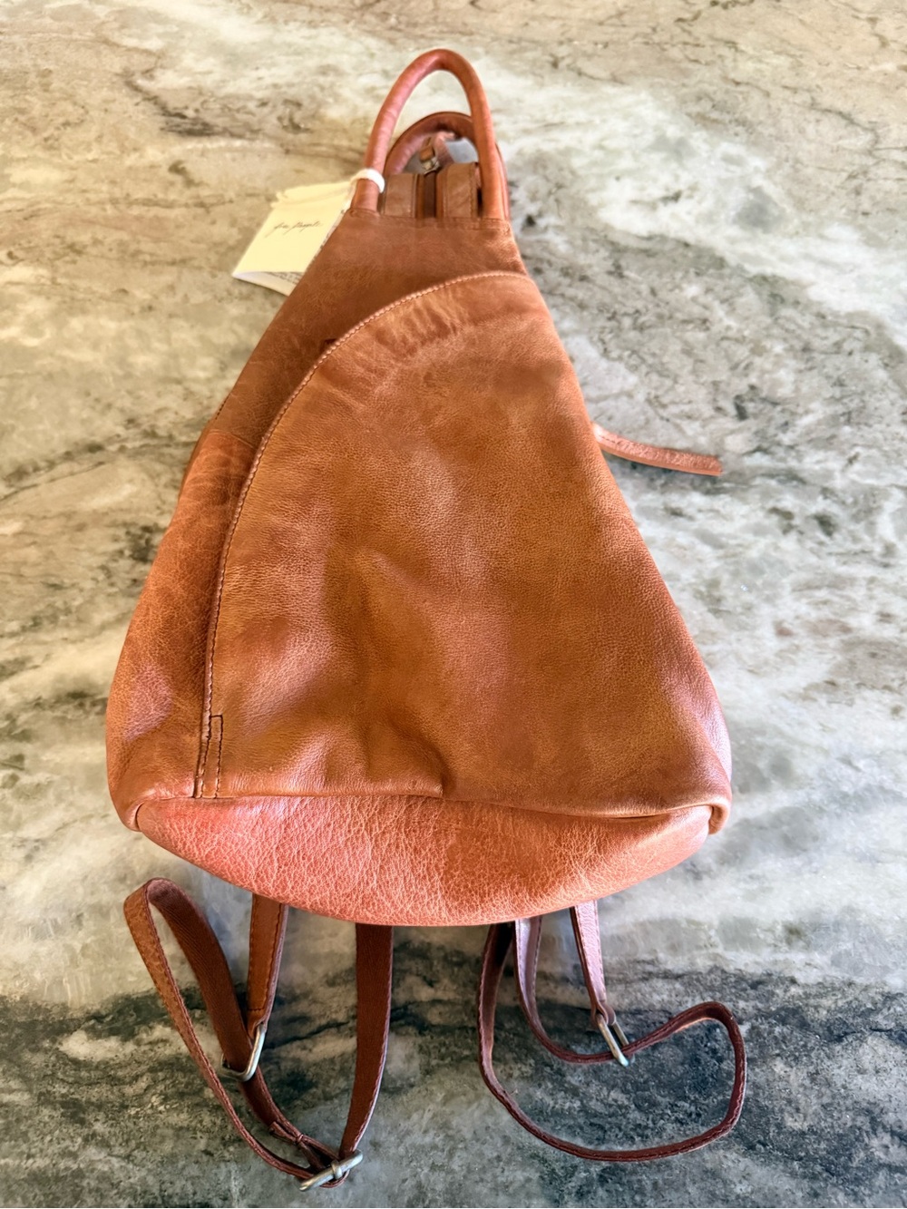 We The Free Soho Sling Backpack Bag Leather in Cognac Brown